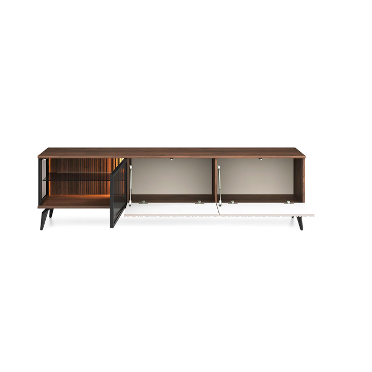 Ensemble meuble TV VICI couleur Cachemire / Noyer Warmia